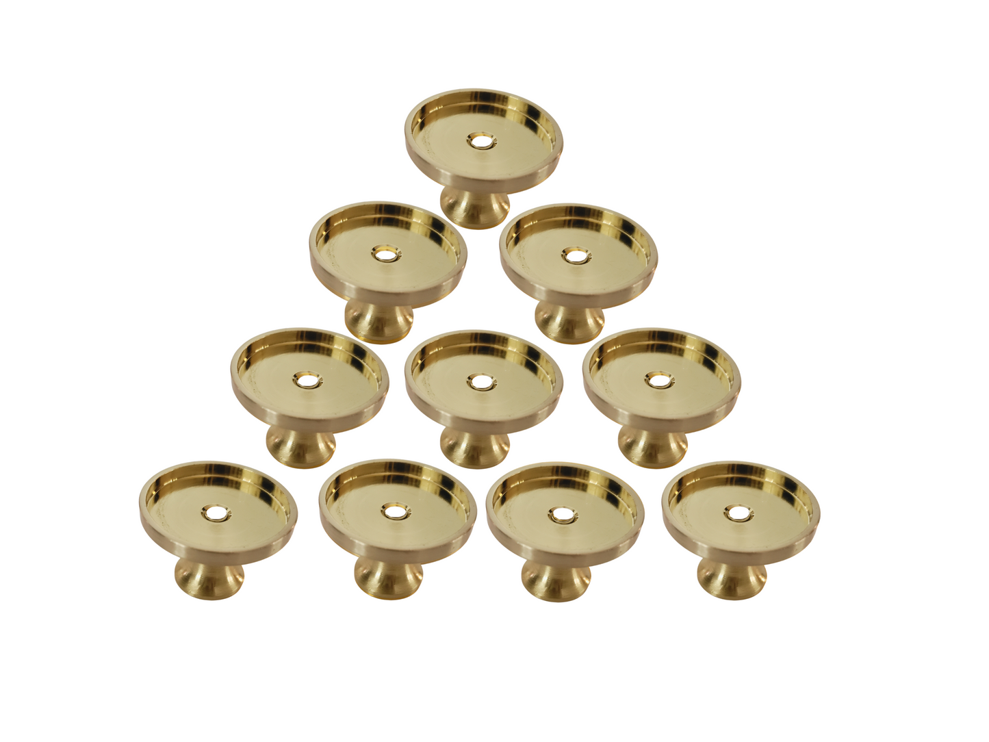 Magnetic Knob Base - Brushed Gold - Soft Brass - Set of 10