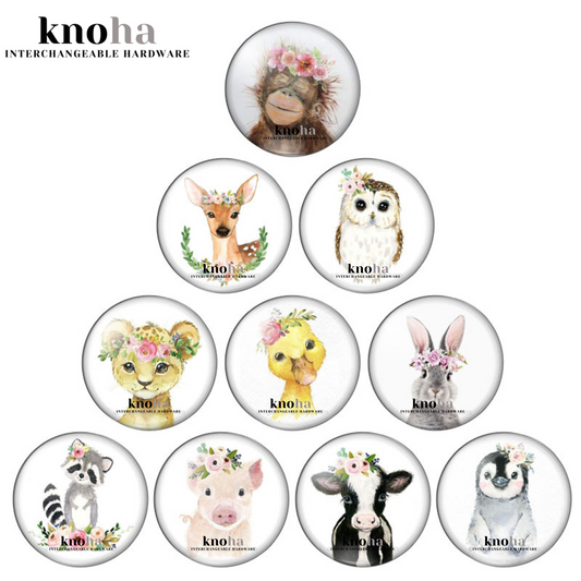 Animals with Flowers 1 - Set of 10