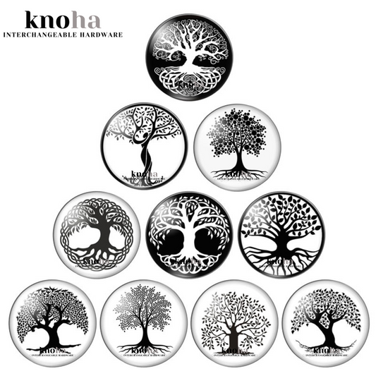 Trees Black & White - Set of 10